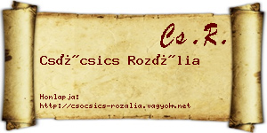 Csócsics Rozália névjegykártya